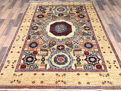 Mamluk Mamluk hand-knotted wool rug in Ivory, 4'9" x 7'1" — SKU O085860 (view 2)