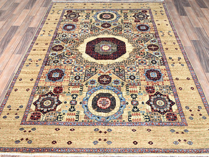 Mamluk Mamluk hand-knotted wool rug in Ivory, 5' x 7' — SKU O085861 (view 2)