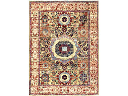 Green 5'0" x 6'8" Traditional Hand knotted Wool Rug - Sku: O085864