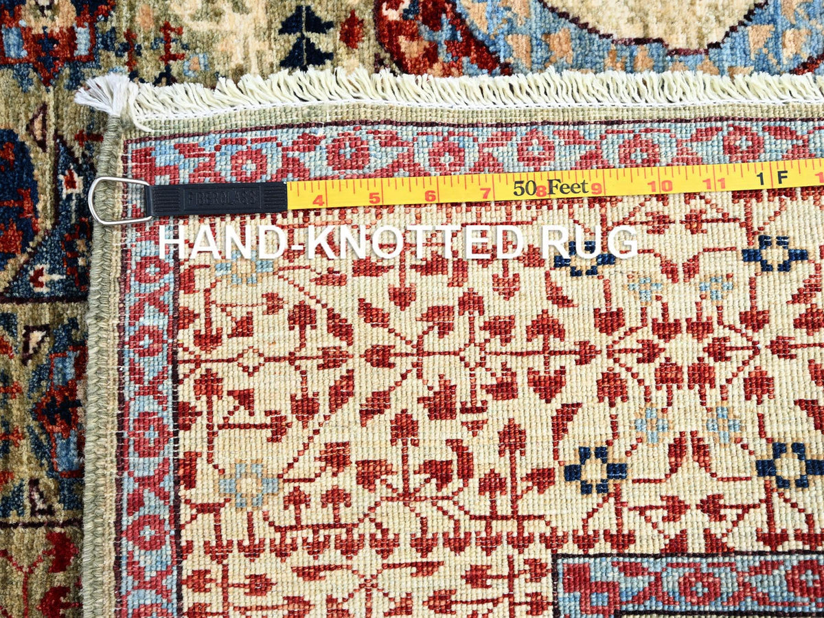 Mamluk Mamluk hand-knotted wool rug in Green & Ivory, 5' x 6'8" — SKU O085864 (view 7)