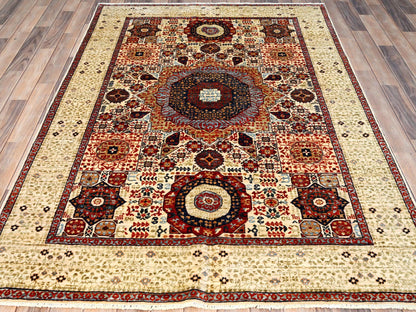 Mamluk Mamluk hand-knotted wool rug in Ivory, 4'10" x 7' — SKU O085865 (view 2)