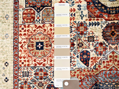 Mamluk Mamluk hand-knotted wool rug in Ivory, 4'10" x 7' — SKU O085865 (view 4)