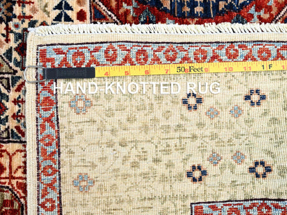 Mamluk Mamluk hand-knotted wool rug in Ivory, 4'10" x 7' — SKU O085865 (view 7)