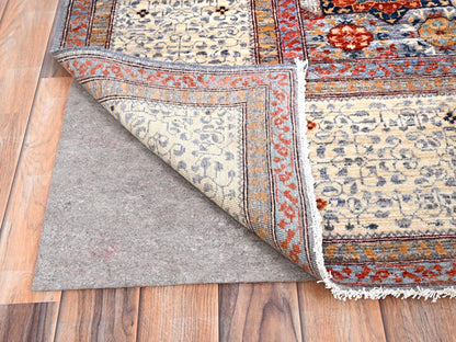 Mamluk Mamluk hand-knotted wool rug in Red & Ivory, 8'10" x 12' — SKU O085871 (view 4)