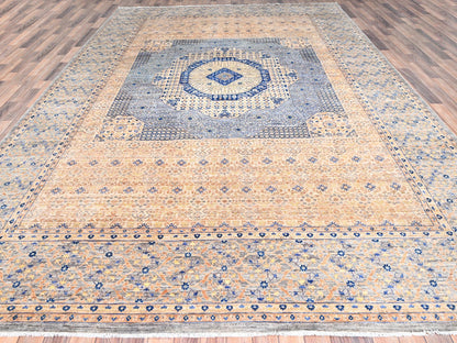 Brown 9'10" x 13'10" Mamluk Hand knotted Wool Rug - Sku: O085873