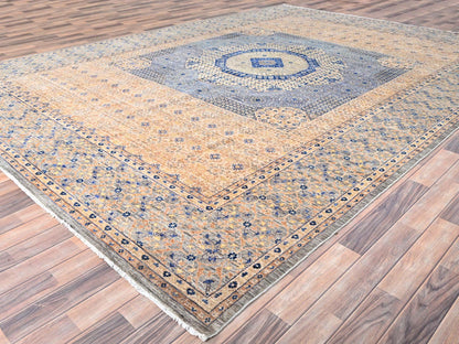 Brown 9'10" x 13'10" Mamluk Hand knotted Wool Rug - Sku: O085873
