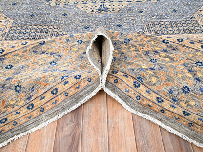 Brown 9'10" x 13'10" Mamluk Hand knotted Wool Rug - Sku: O085873