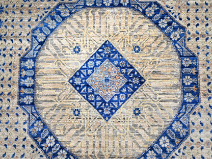 Brown 9'10" x 13'10" Mamluk Hand knotted Wool Rug - Sku: O085873