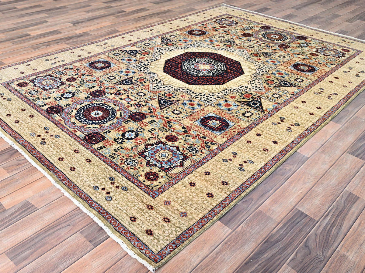 Mamluk Mamluk hand-knotted wool rug in Yellow, 5'10" x 8'10" — SKU O085879 (view 3)