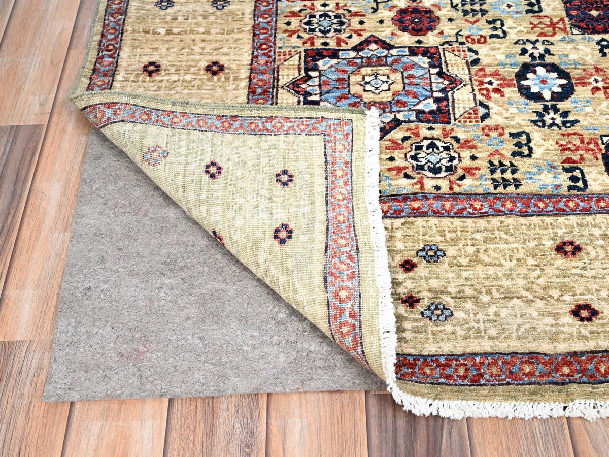 Mamluk Mamluk hand-knotted wool rug in Yellow, 5'10" x 8'10" — SKU O085879 (view 4)