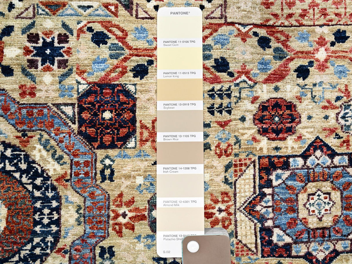 Mamluk Mamluk hand-knotted wool rug in Yellow, 5'10" x 8'10" — SKU O085879 (view 7)