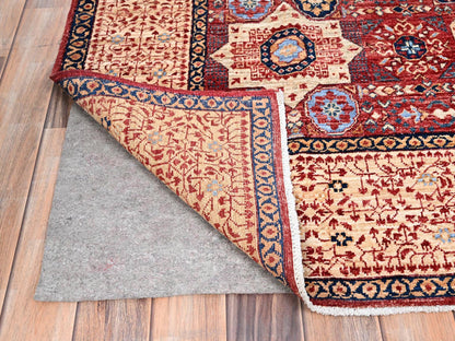 Red 5'9" x 9'7" Traditional Hand knotted Wool Rug - Sku: O085882