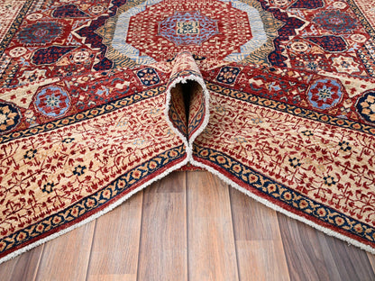 Mamluk Mamluk hand-knotted wool rug in Red & Cream Color, 5'9" x 9'7" — SKU O085882 (view 5)