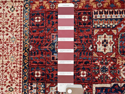 Mamluk Mamluk hand-knotted wool rug in Red & Cream Color, 5'9" x 9'7" — SKU O085882 (view 7)