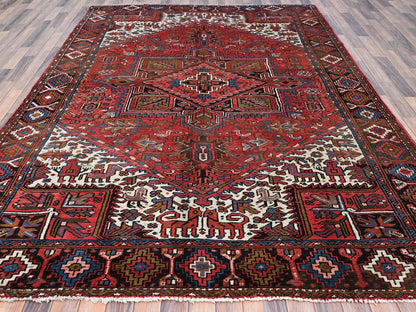 Heriz Heriz hand-knotted wool rug in Red, 7'6" x 10'7" — SKU O085888 (view 2)