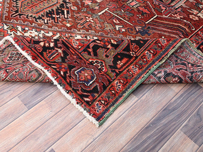 Red 7'11" x 12'2" Traditional Hand knotted Wool Rug - Sku: O085933