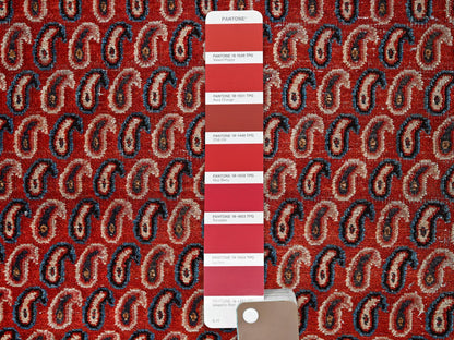 Senneh Vintage hand-knotted wool runner in Red & Blue, 4'1" x 6'7" — SKU O085976 (view 4)