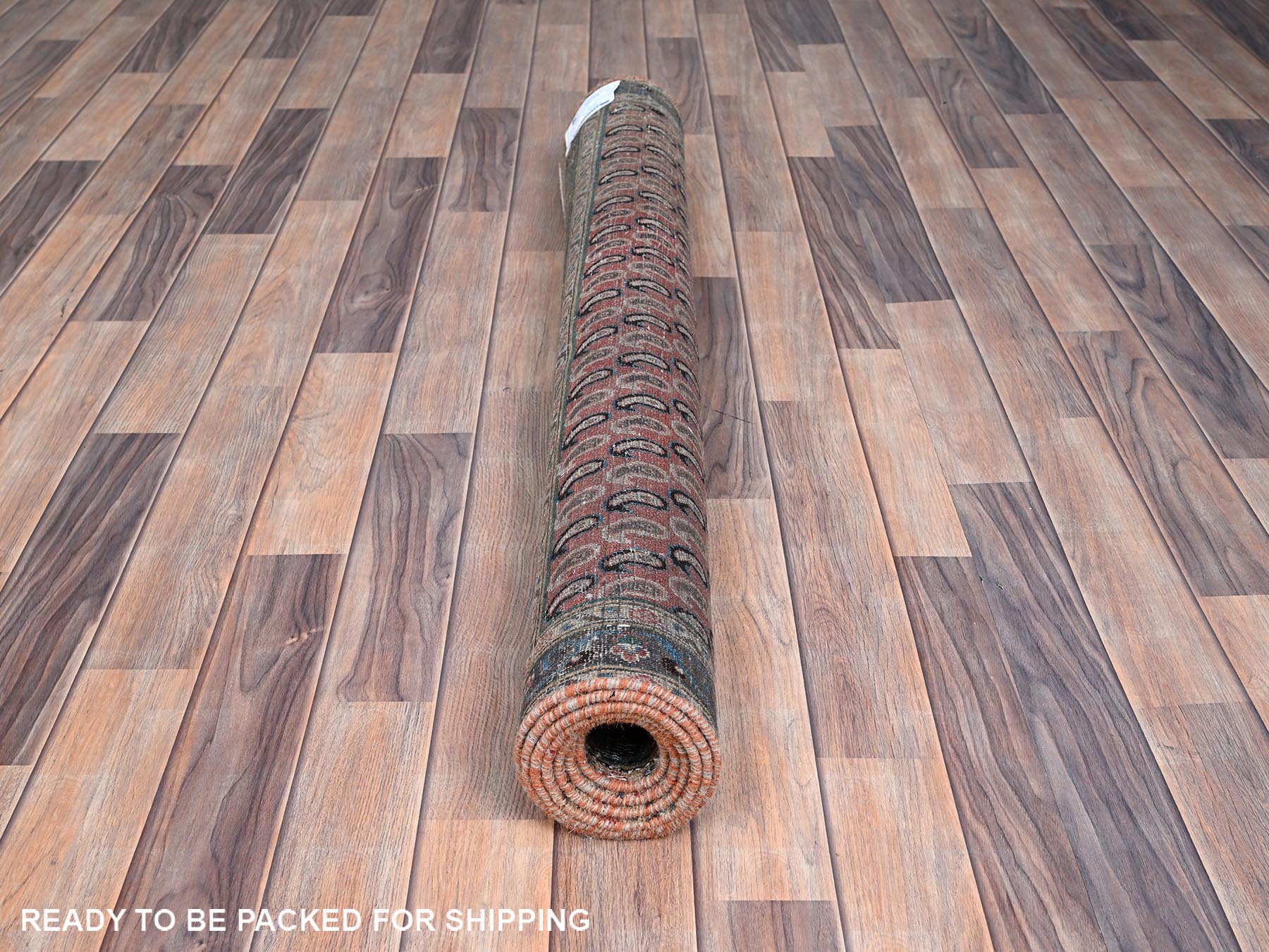 Senneh Vintage hand-knotted wool runner in Red & Blue, 4'1" x 6'7" — SKU O085976 (view 5)
