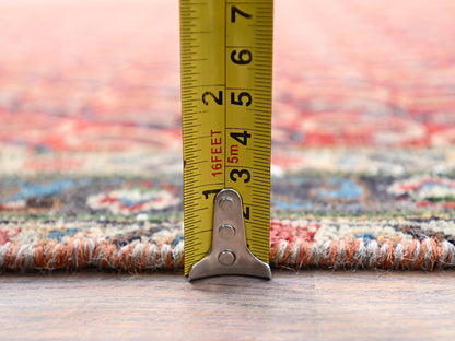 Senneh Vintage hand-knotted wool runner in Red & Blue, 4'1" x 6'7" — SKU O085976 (view 6)