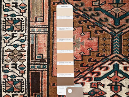 Brown 3'5" x 10'2" Vintage Hand knotted Wool Rug - Sku: O085988