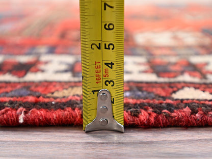 Heriz Vintage hand-knotted wool runner in Orange & Ivory, 3'5" x 9'8" — SKU O085989 (view 6)
