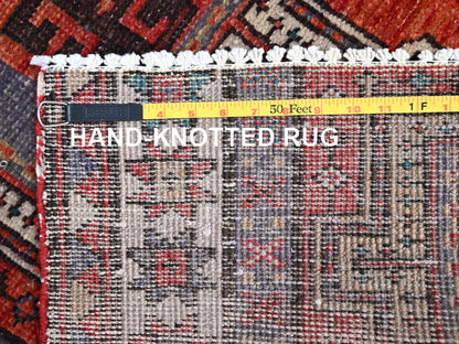 Heriz Vintage hand-knotted wool runner in Orange & Ivory, 3'5" x 9'8" — SKU O085989 (view 7)