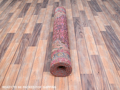 Hamadan Vintage hand-knotted wool runner in Overdyed & Blue, 3'4" x 10'8" — SKU O086015 (view 5)
