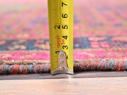 Hamadan Vintage hand-knotted wool runner in Overdyed & Blue, 3'4" x 10'8" — SKU O086015 (view 6)