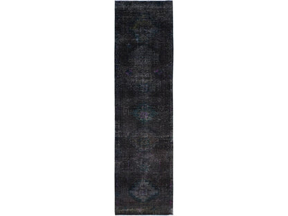 Hamadan Vintage hand-knotted wool runner in Overdyed, 3'2" x 11'11" — SKU O086016