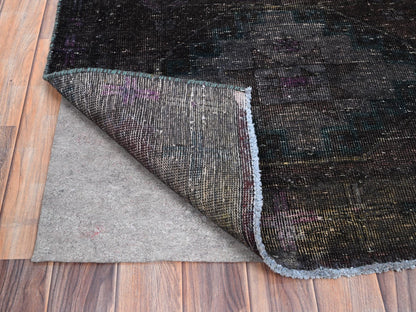 Hamadan Vintage hand-knotted wool runner in Overdyed, 3'2" x 11'11" — SKU O086016 (view 3)
