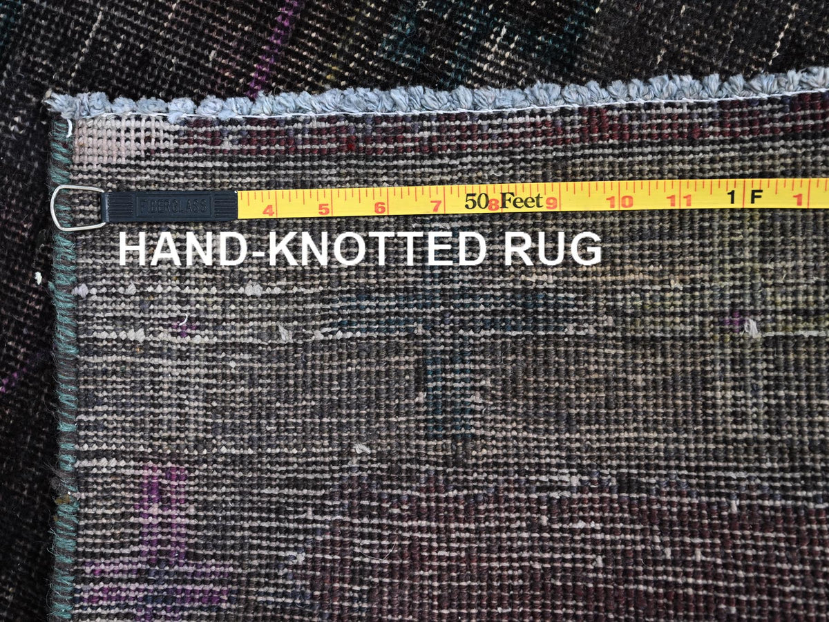 Hamadan Vintage hand-knotted wool runner in Overdyed, 3'2" x 11'11" — SKU O086016 (view 7)