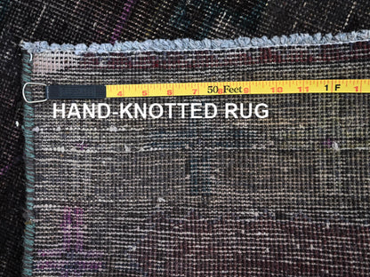 Hamadan Vintage hand-knotted wool runner in Overdyed, 3'2" x 11'11" — SKU O086016 (view 7)