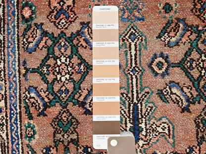 Brown 3'4" x 10'1" Vintage Hand knotted Wool Rug - Sku: O086020