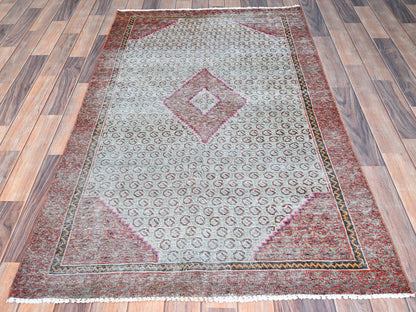Blue 3'5" x 6'2" Vintage Hand knotted Wool Rug - Sku: O086051