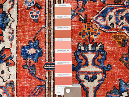 Bakhtiari Vintage hand-knotted wool rug in Red & Ivory, 3'11" x 5'10" — SKU O086054 (view 4)