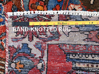 Bakhtiari Vintage hand-knotted wool rug in Red & Ivory, 3'11" x 5'10" — SKU O086054 (view 7)