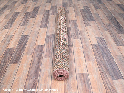 Vintage hand-knotted wool rug in Pink, 4'4" x 6'1" — SKU O086057 (view 5)