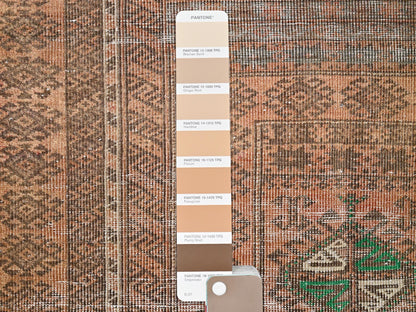 Brown 3'0" x 6'7" Vintage Hand knotted Wool Rug - Sku: O086063
