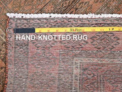 Brown 3'0" x 6'7" Vintage Hand knotted Wool Rug - Sku: O086063