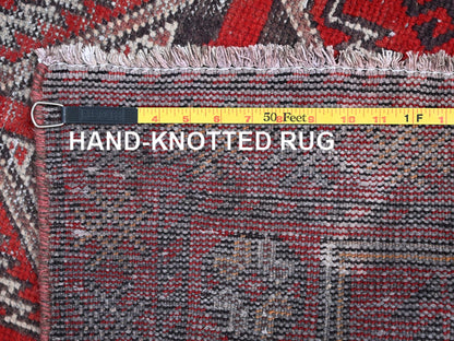 Baluch Vintage hand-knotted wool rug in Red, 4' x 6'5" — SKU O086068 (view 7)