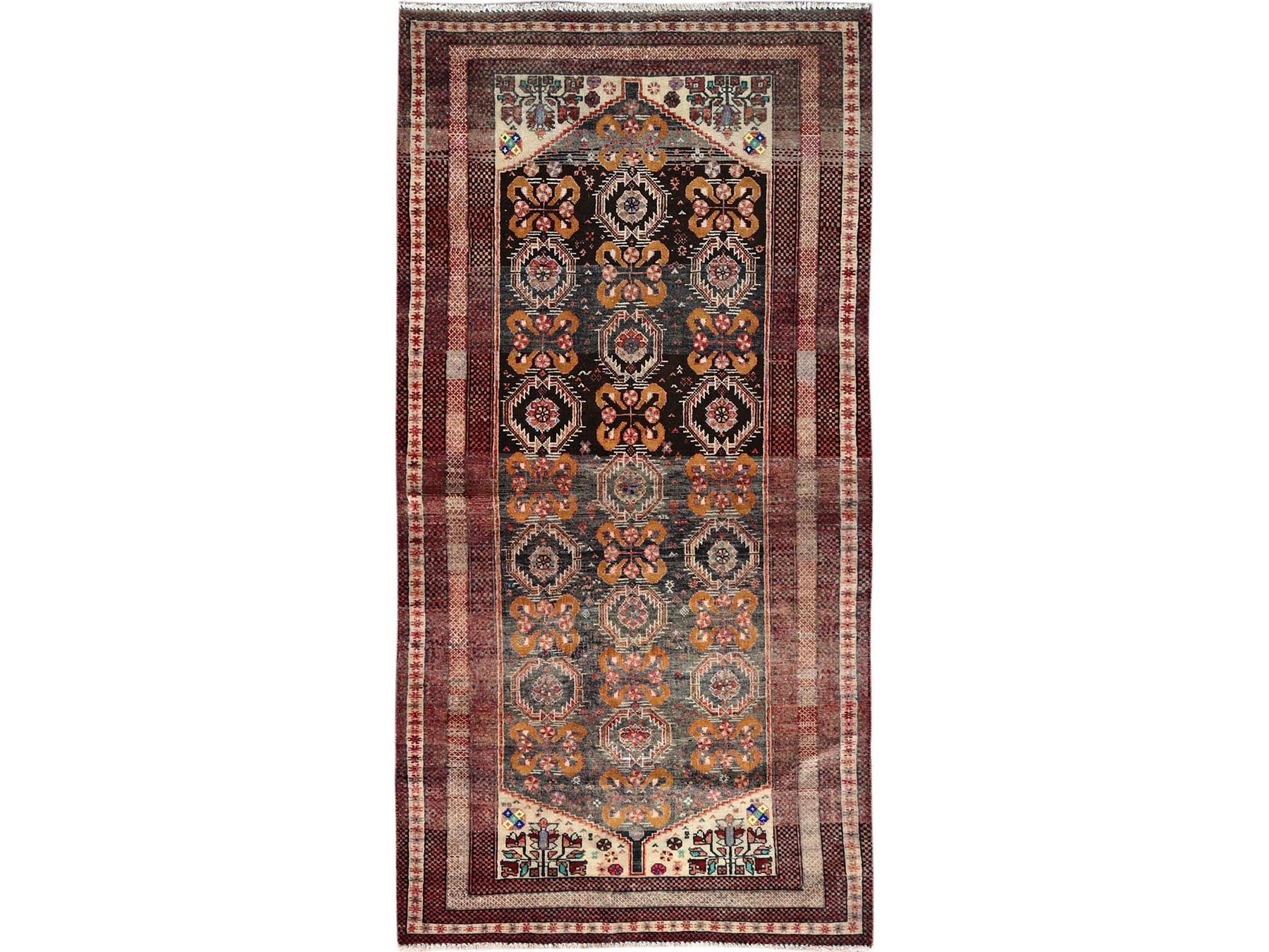 Baluch Vintage hand-knotted wool rug in Brown & Beige, 3'3" x 6'6" — SKU O086071