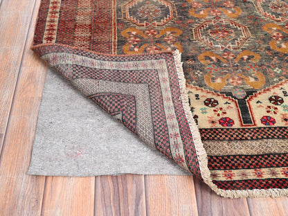 Brown 3'3" x 6'6" Vintage Hand knotted Wool Rug - Sku: O086071