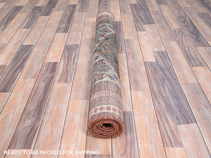 Brown 3'3" x 6'6" Vintage Hand knotted Wool Rug - Sku: O086071