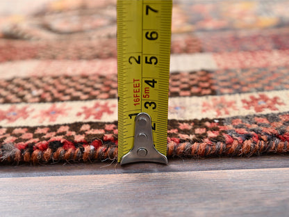 Brown 3'3" x 6'6" Vintage Hand knotted Wool Rug - Sku: O086071