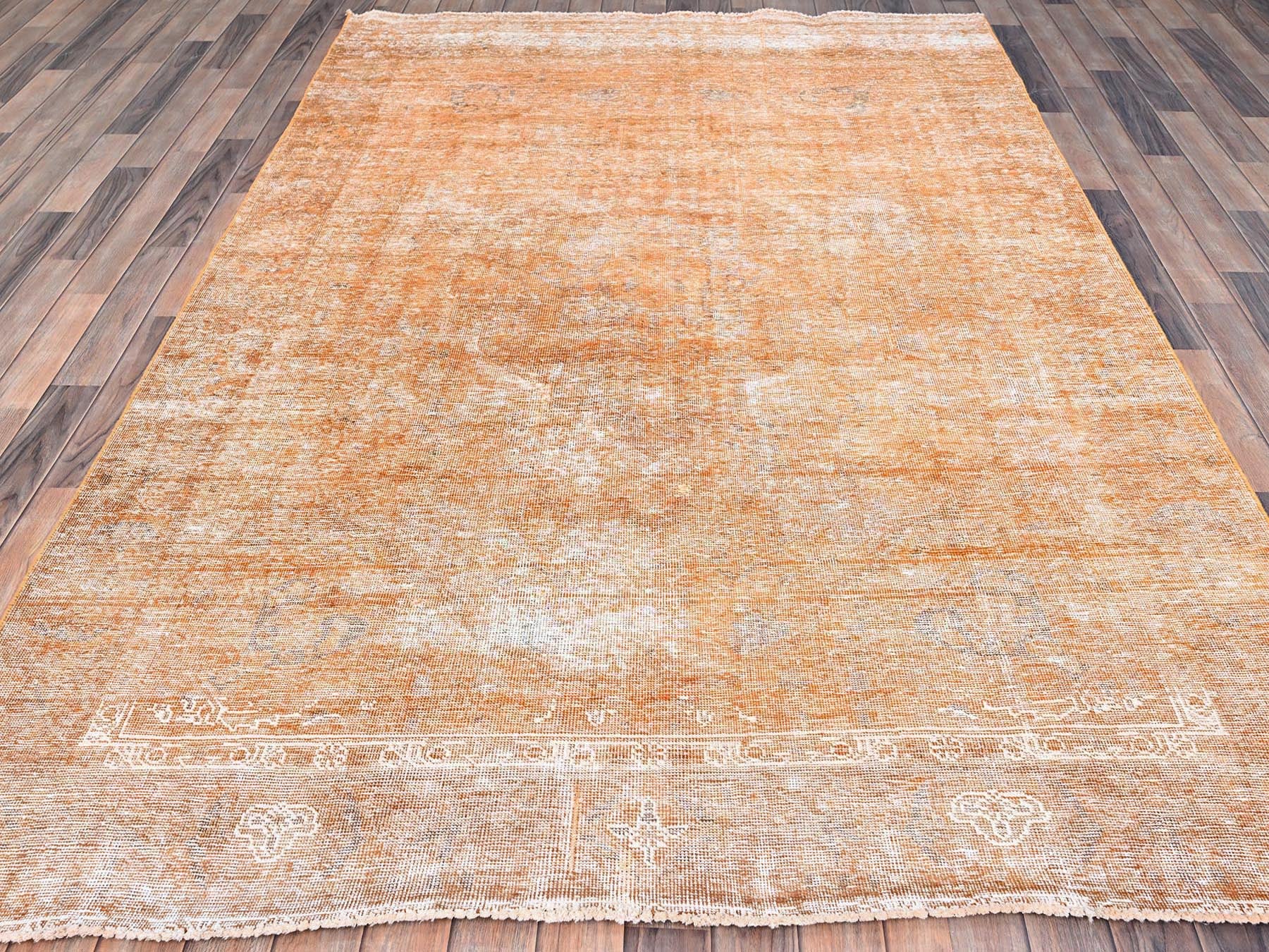 Tabriz Vintage hand-knotted wool rug in Overdyed, 6'1" x 9' — SKU O086092 (view 2)