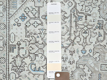 Ivory 6'5" x 9'1" Vintage Hand knotted Wool Rug - Sku: O086095