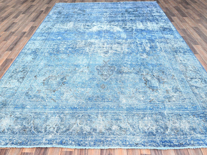 Overdyed 7'5" x 10'11" Vintage Hand knotted Wool Rug - Sku: O086102
