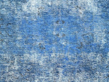 Tabriz Vintage hand-knotted wool rug in Overdyed & Blue, 7'5" x 10'11" — SKU O086102 (view 8)