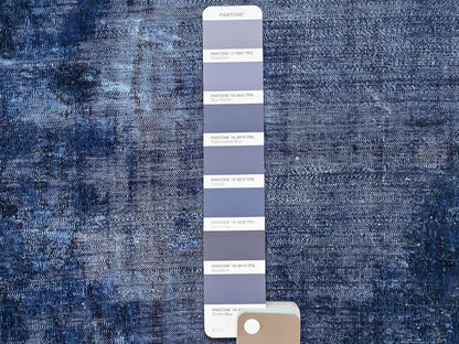 Kerman Vintage hand-knotted wool rug in Overdyed & Blue, 8'3" x 10'9" — SKU O086112 (view 7)