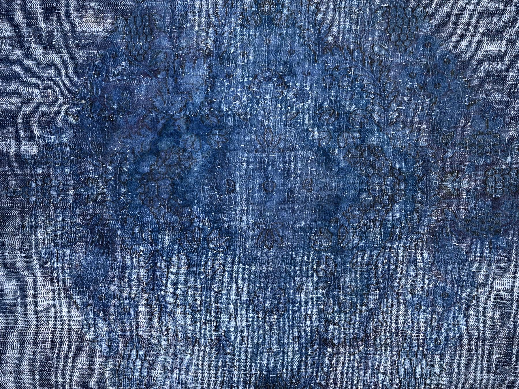Kerman Vintage hand-knotted wool rug in Overdyed & Blue, 8'3" x 10'9" — SKU O086112 (view 8)